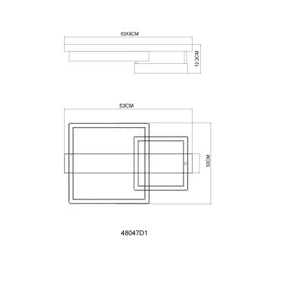 Globo - LED Ceiling Light LED/24W/230V 3000K 33x53 cm