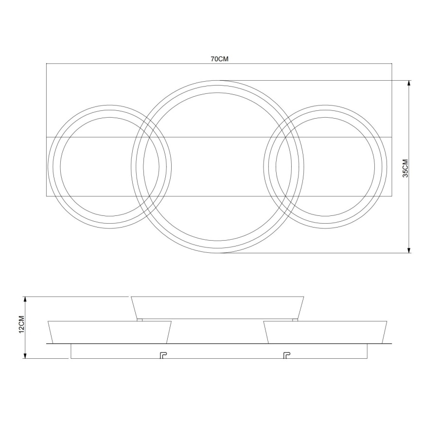 Globo - LED Ceiling Light LED/40W/230V 3000K 70x35 cm