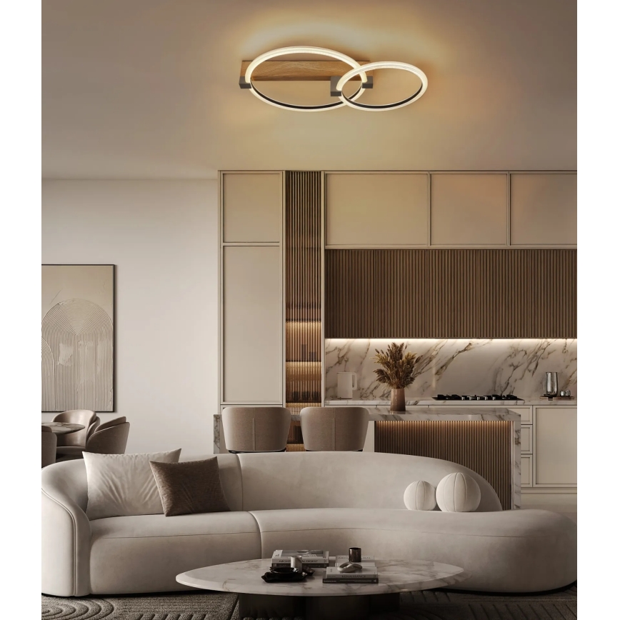 Globo - LED Ceiling Light LED/24W/230V 3000K 58x38 cm beige