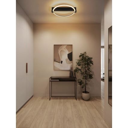 Globo - LED Ceiling Light, 15 W, 230 V, 3000 K, 41.5 x 38 cm, Black