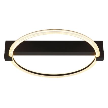 Globo - LED Ceiling Light, 15 W, 230 V, 3000 K, 41.5 x 38 cm, Black