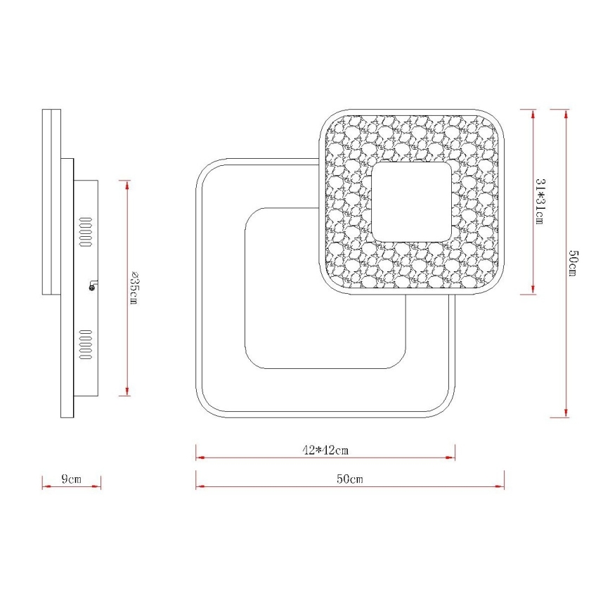 Globo - Dimmable LED Ceiling Light LED/48W/230V 2700-6000K 50x50 cm + remote control