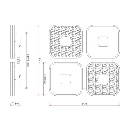 Globo - Dimmable LED Ceiling Light LED/55W/230V 2700-6000K 54x54 cm + remote control