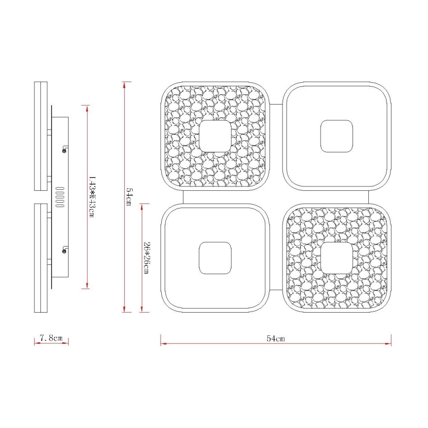 Globo - Dimmable LED Ceiling Light LED/55W/230V 2700-6000K 54x54 cm + remote control