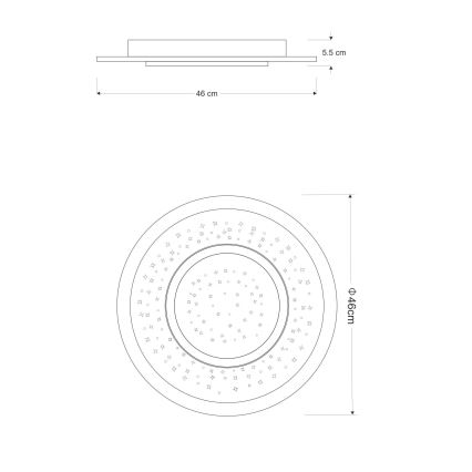 Globo - LED Dimmable ceiling light LED/44W/230V 2700-6000K + remote control