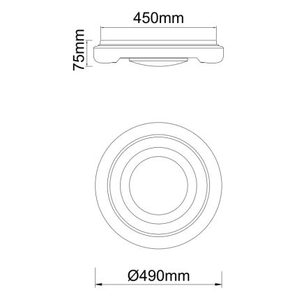 Globo 483111-40 - LED Ceiling light RADA LED/40W/230V 2700/4200/6500K d. 49 cm