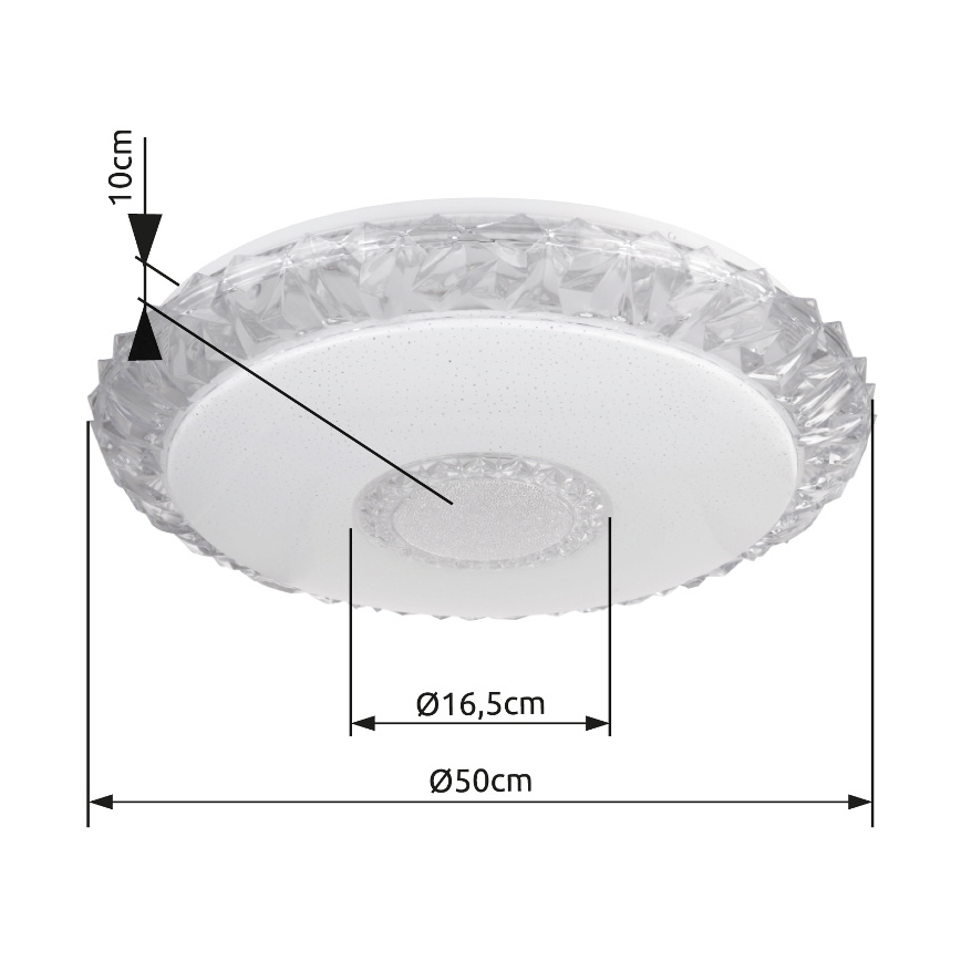 Globo - LED Dimmable ceiling light LED/40W/230V 2700-6500K d. 50 cm Wi-Fi Tuya + remote control