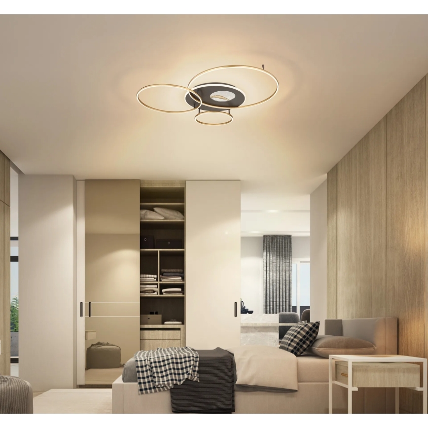 Globo - LED Dimmable ceiling light LED/54W/230V 2700-6500K 90x70 cm black + remote control