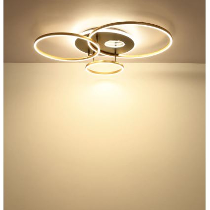 Globo - LED Dimmable ceiling light LED/54W/230V 2700-6500K 90x70 cm black + remote control