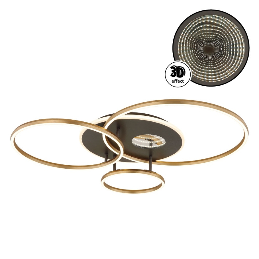 Globo - LED Dimmable Ceiling Light LED/54W/230V 2700-6500K 90x70 cm Anthracite/Gold + Remote Control