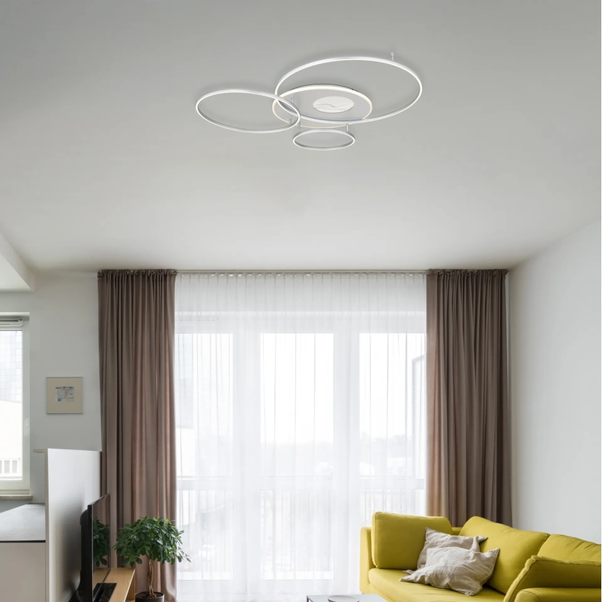 Globo - LED Dimmable Ceiling Light LED/54W/230V 2700-6500K 90x70 cm Silver + Remote Control