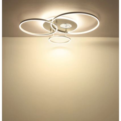 Globo - LED Dimmable Ceiling Light LED/54W/230V 2700-6500K 90x70 cm Silver + Remote Control