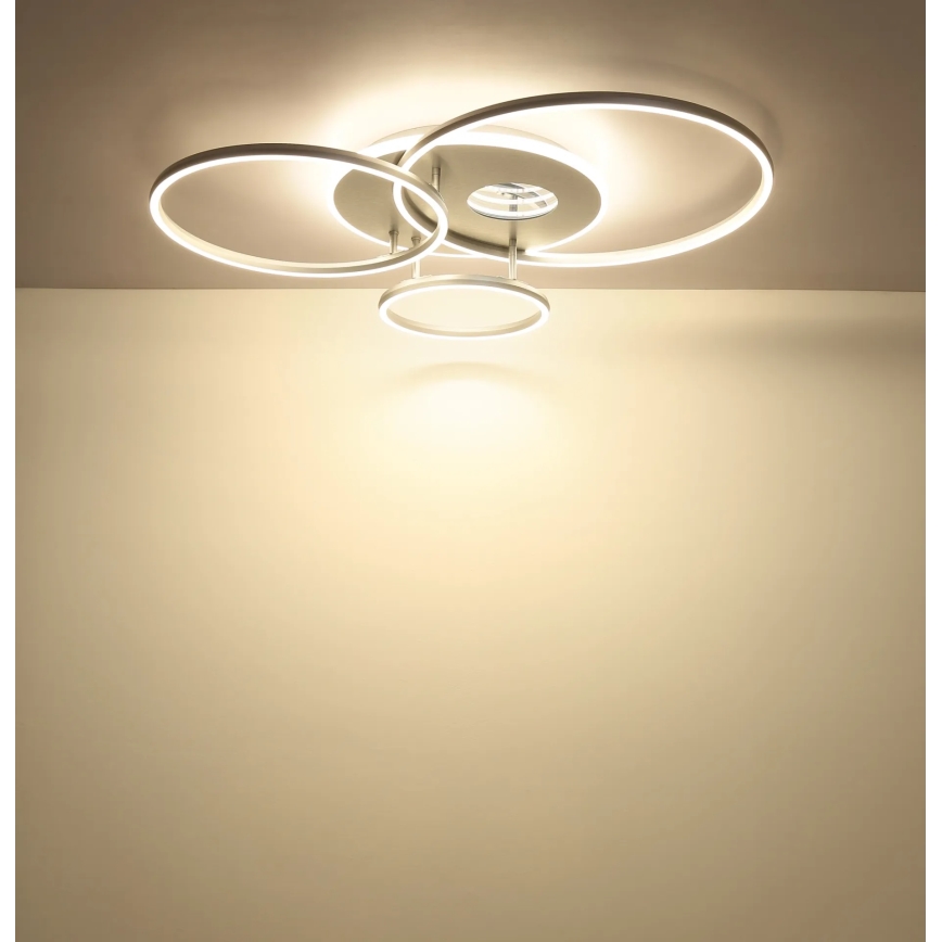 Globo - LED Dimmable Ceiling Light LED/54W/230V 2700-6500K 90x70 cm Silver + Remote Control