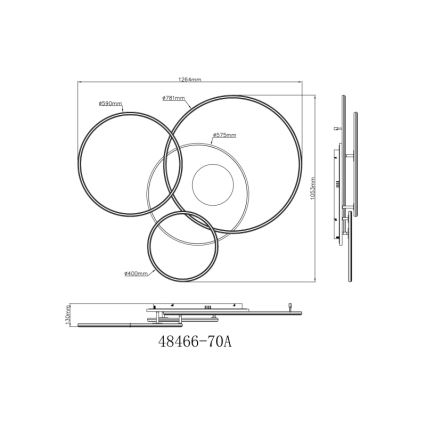 Globo - Dimmable LED Ceiling Light LED/70W/230V 2700-6500K Matte Chrome + Remote Control