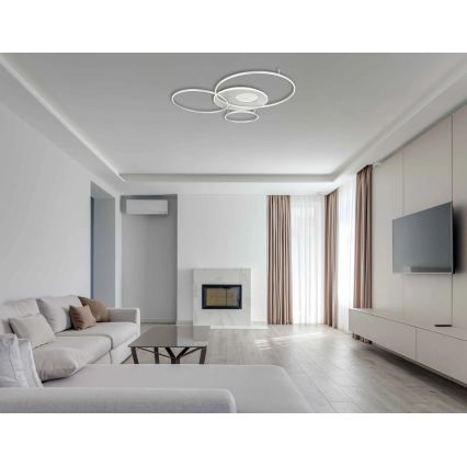 Globo - LED Dimmable Ceiling Light LED/70W/230V 2700-6500K Tuya Wi-Fi Matte Chrome + Remote Control