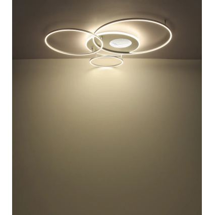 Globo - LED Dimmable Ceiling Light LED/70W/230V 2700-6500K Tuya Wi-Fi Matte Chrome + Remote Control