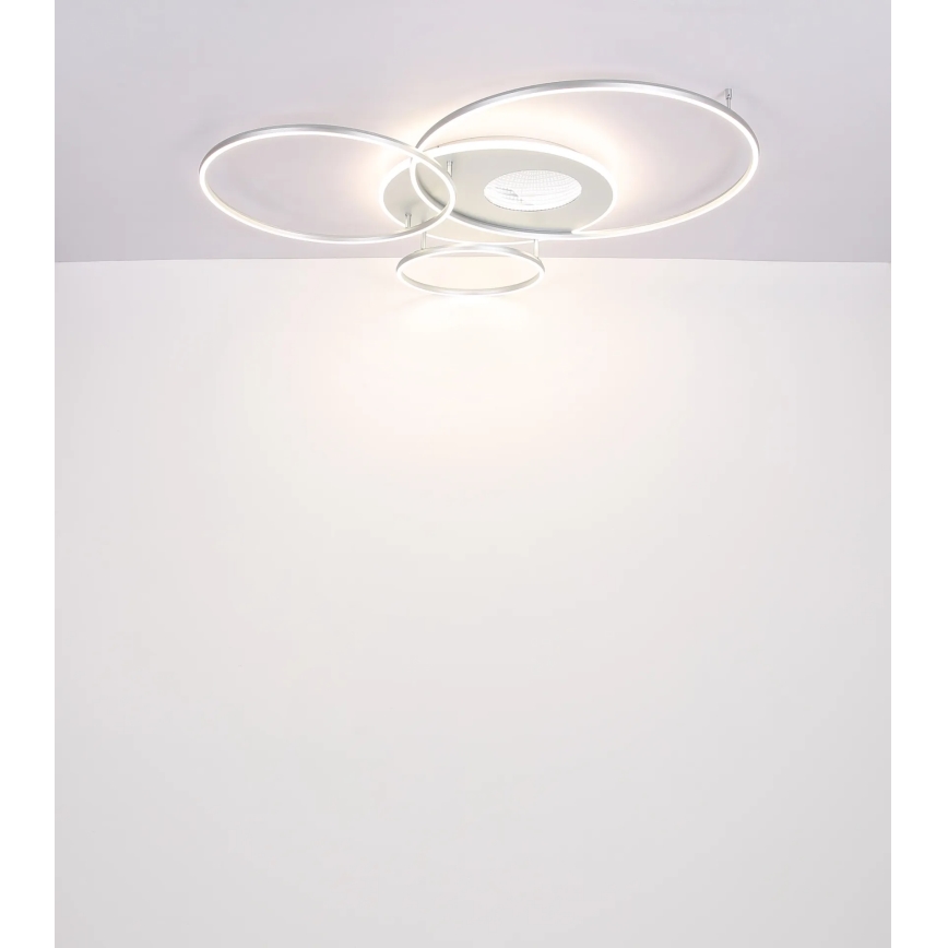 Globo - LED Dimmable Ceiling Light LED/70W/230V 2700-6500K Tuya Wi-Fi Matte Chrome + Remote Control