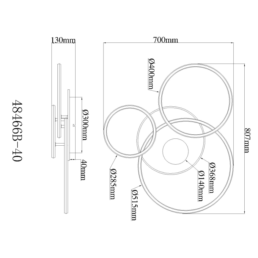 Globo - Dimmable LED Ceiling Light LED/40W/230V 2700-6500K 70 x 80.7 cm + remote control