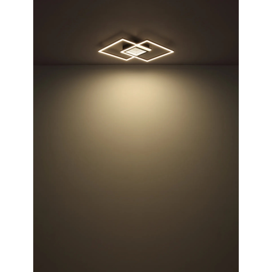 Globo - Dimmable LED ceiling light 32W/230V 2700-6500K 42.6x42.6 cm black + remote control