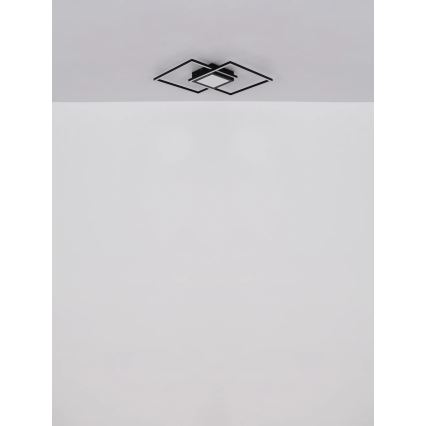 Globo - Dimmable LED ceiling light 32W/230V 2700-6500K 42.6x42.6 cm black + remote control