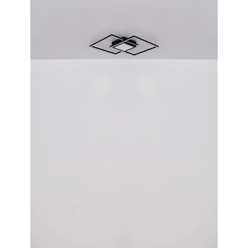 Globo - Dimmable LED ceiling light 32W/230V 2700-6500K 42.6x42.6 cm black + remote control