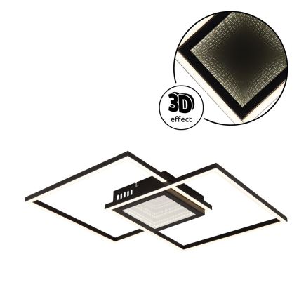 Globo - Dimmable LED ceiling light 32W/230V 2700-6500K 42.6x42.6 cm black + remote control