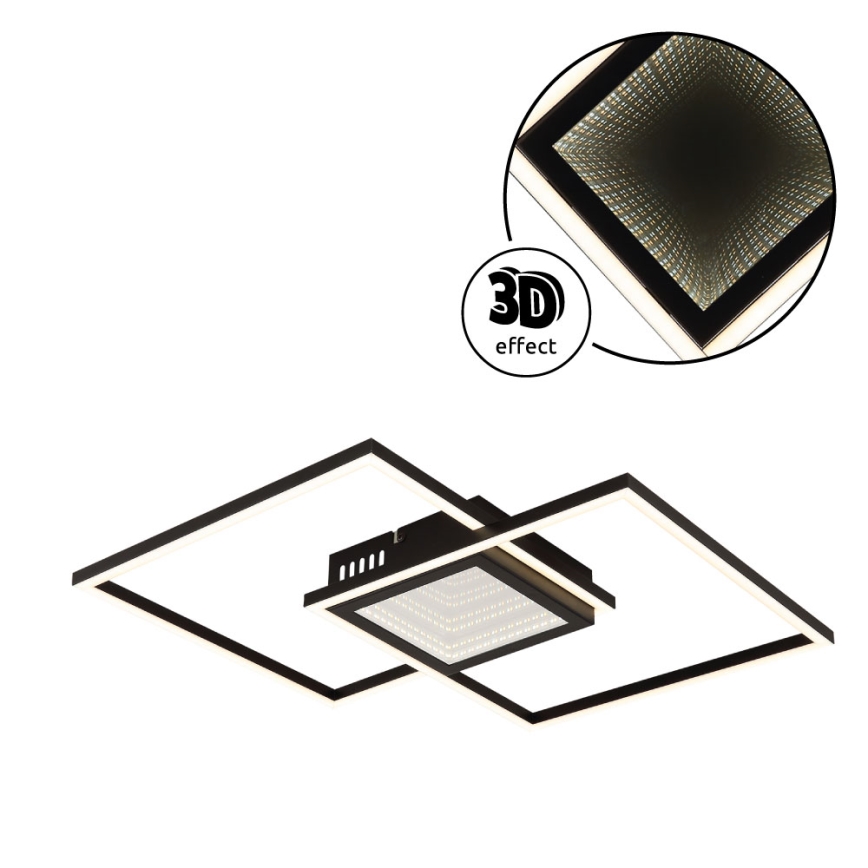 Globo - Dimmable LED ceiling light 32W/230V 2700-6500K 42.6x42.6 cm black + remote control