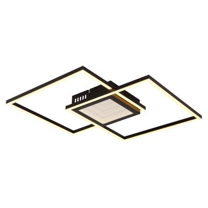 Globo - Dimmable LED ceiling light 32W/230V 2700-6500K 42.6x42.6 cm black + remote control