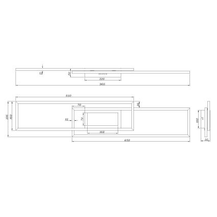Globo - Dimmable LED Ceiling Light LED/42W/230V 2700-6500K 19,6x96 cm Black + Remote Control