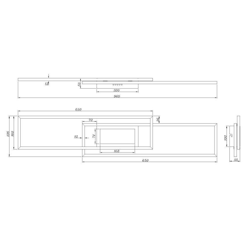 Globo - Dimmable LED Ceiling Light LED/42W/230V 2700-6500K 19,6x96 cm Black + Remote Control