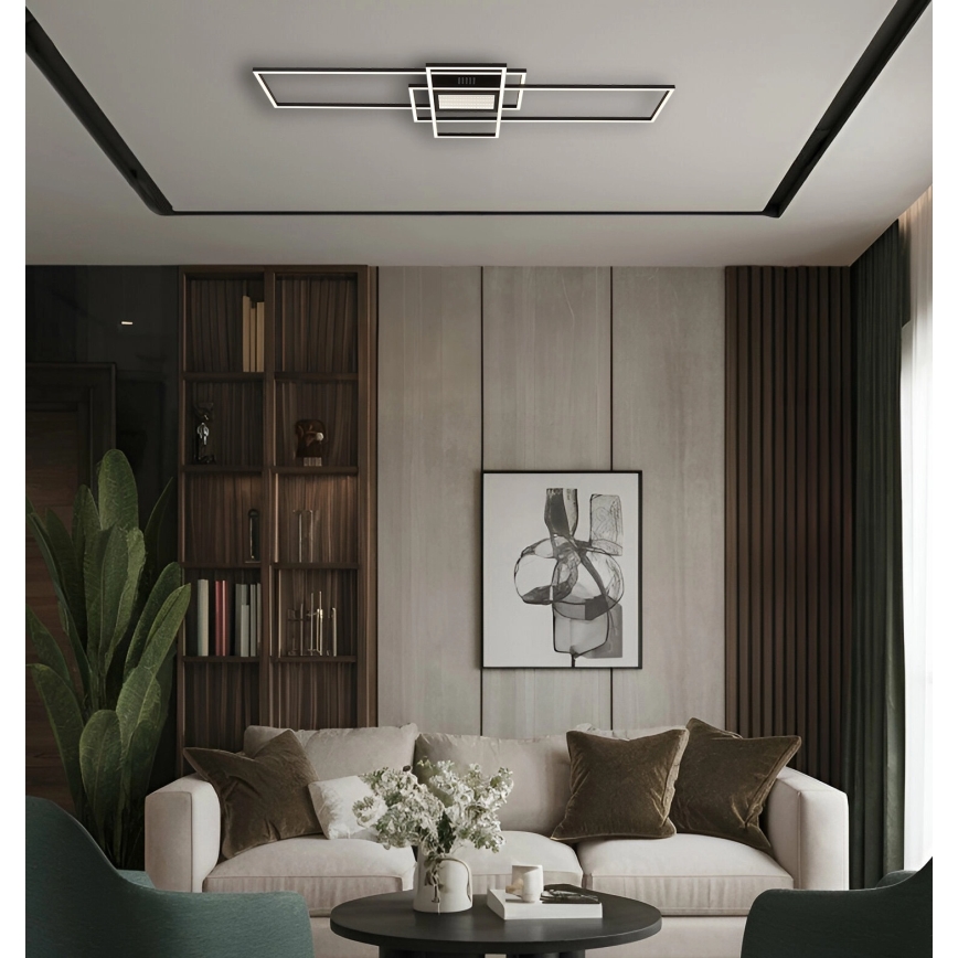 Globo - Dimmable LED Ceiling Light LED/60W/230V 2700-6500K 42x110,8 cm Black + Remote Control