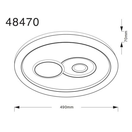 Globo - LED Ceiling light LED/36W/230V 3000/4000/6500K Ø 49 cm