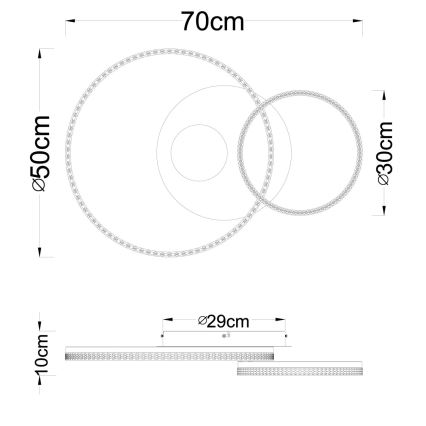 Globo - LED Ceiling Light LED/30W/230V 3000K 70x50 cm beige