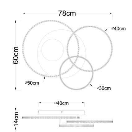 Globo - LED Ceiling Light LED/40W/230V 3000K 78x60 cm beige