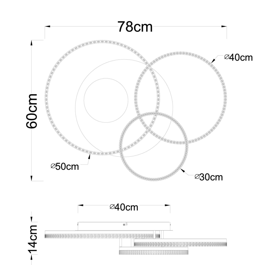 Globo - LED Ceiling Light LED/40W/230V 3000K 78x60 cm beige