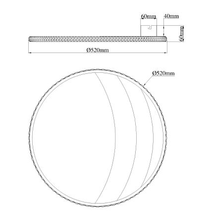 Globo - LED Ceiling Light LED/40W/230V 3000/4000/6000K Ø 52 cm Gold