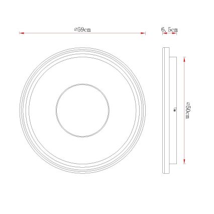 Globo - LED Dimmable ceiling light LED/60W/230V 2700-6000K diameter 59 cm beige + remote control