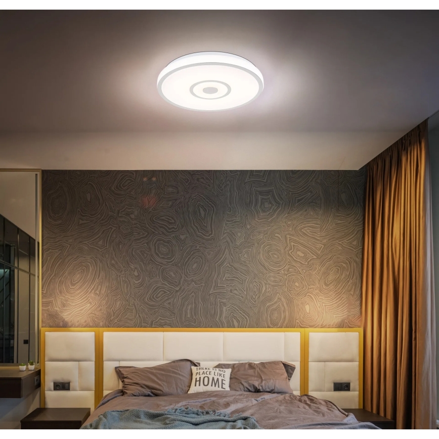Globo - LED Ceiling Light, 24W, 230V, 3000/4000/6000K, Ø 38 cm, white/matte chrome