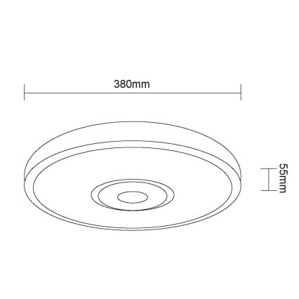 Globo - LED Ceiling Light, 24W, 230V, 3000/4000/6000K, Ø 38 cm, white/matte chrome