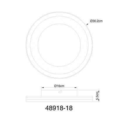 Globo - LED Ceiling light LED/18W/230V d. 30,2 cm