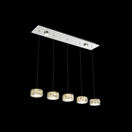 Globo - LED Chandelier on a string LED/52W/230V 4000K shiny chrome/clear