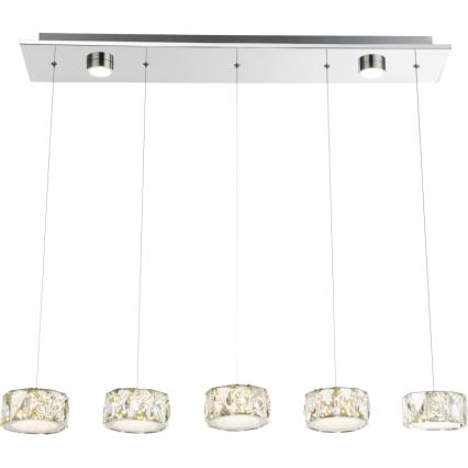 Globo - LED Chandelier on a string LED/52W/230V 4000K shiny chrome/clear