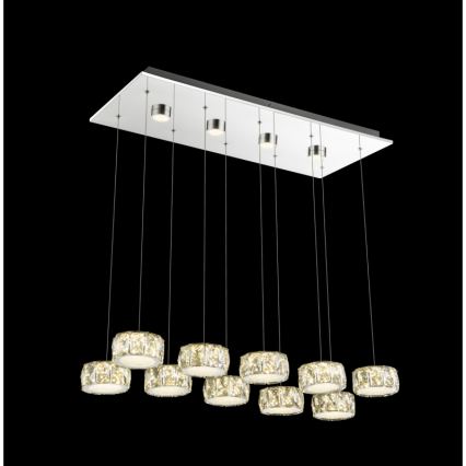 Globo - LED Chandelier on a string LED/92W/230V 4000K shiny chrome/clear