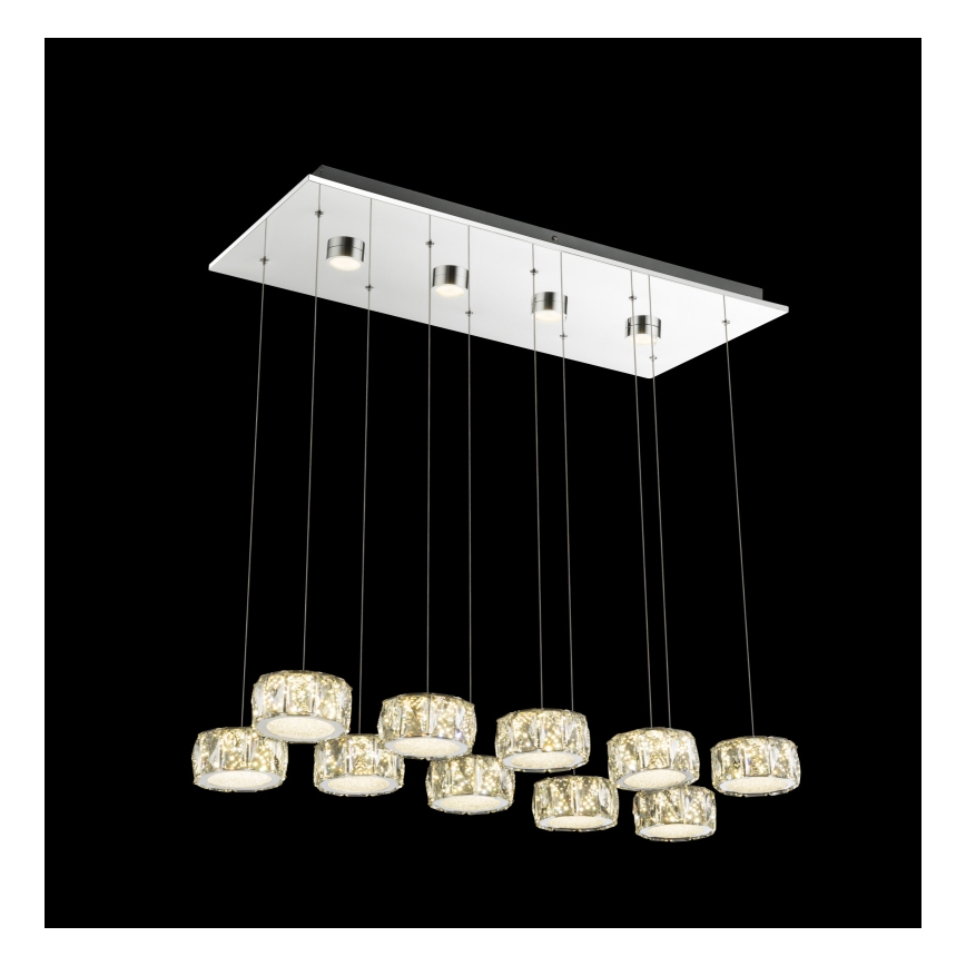 Globo - LED Chandelier on a string LED/92W/230V 4000K shiny chrome/clear