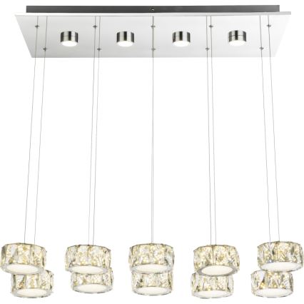 Globo - LED Chandelier on a string LED/92W/230V 4000K shiny chrome/clear