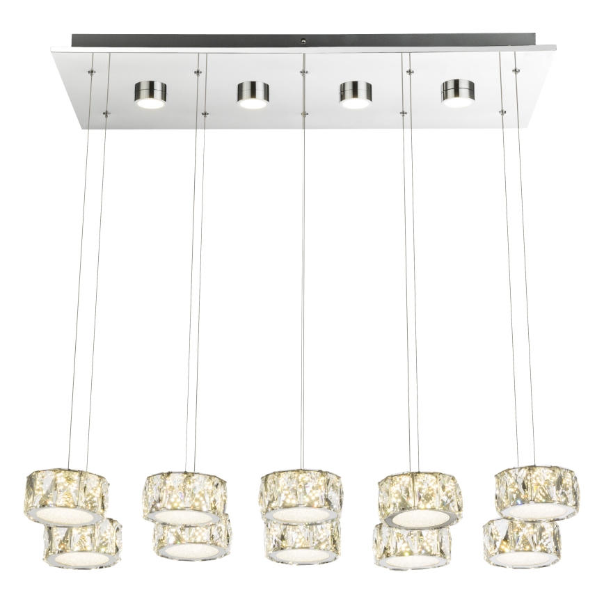 Globo - LED Chandelier on a string LED/92W/230V 4000K shiny chrome/clear