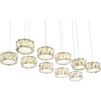 Globo - LED Chandelier on a string LED/92W/230V 4000K shiny chrome/clear