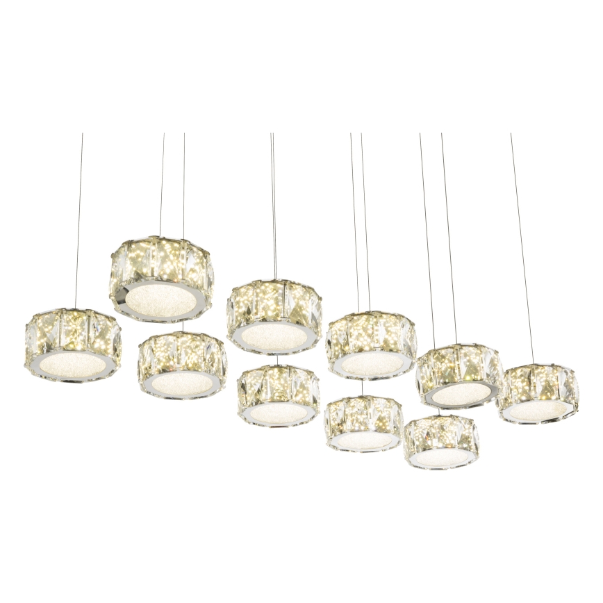 Globo - LED Chandelier on a string LED/92W/230V 4000K shiny chrome/clear