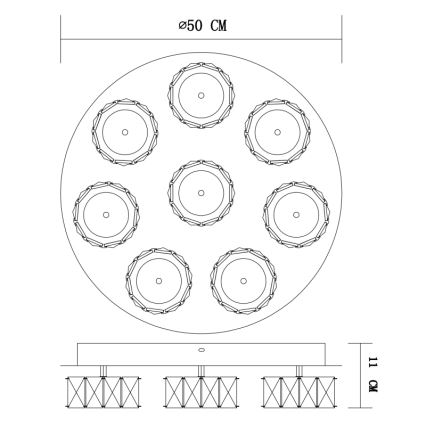 Globo - LED Dimmable ceiling light LED/64W/230V 4000K d. 50 cm