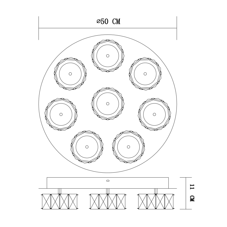 Globo - LED Dimmable ceiling light LED/64W/230V 4000K d. 50 cm